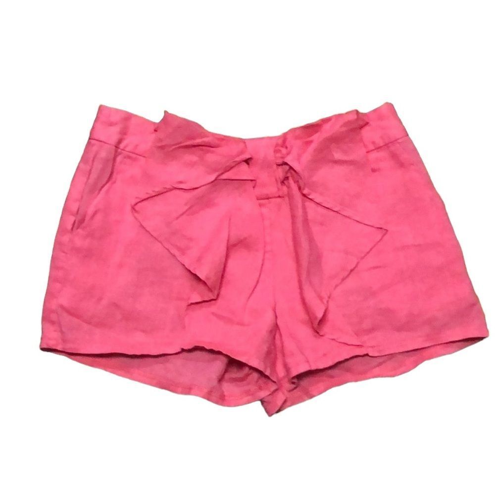 •BOUTIQUE COUNTESS•GAUZE MATERIAL BOW FRONT HIGH RISE CORAL SHORTS SIZE SMALL
